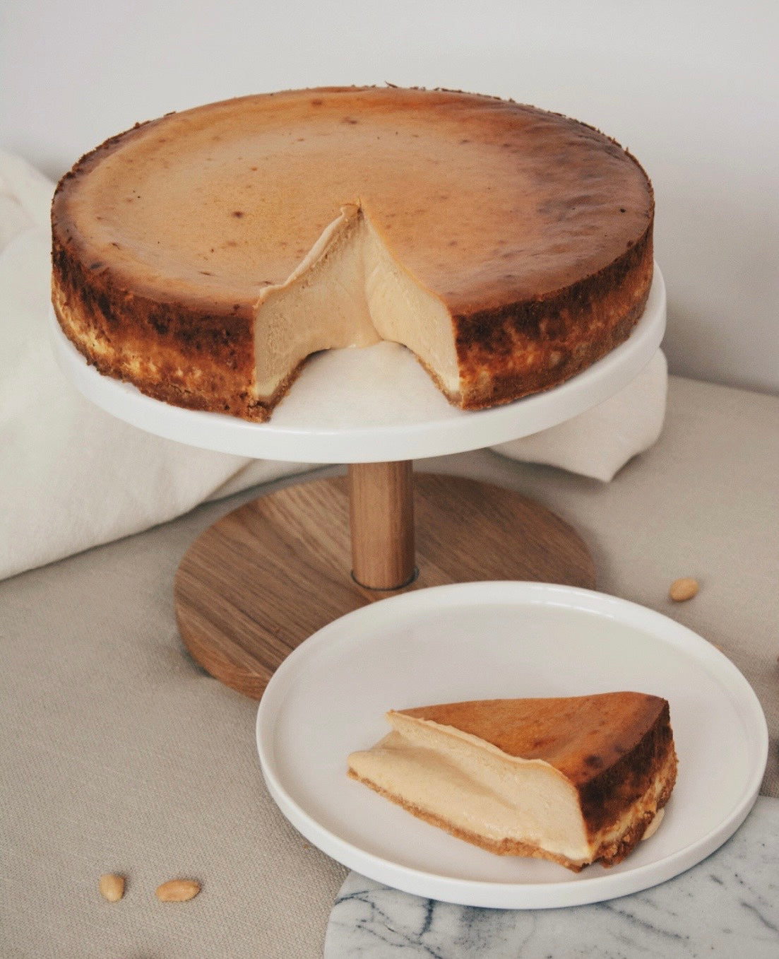 tarta de queso y turron